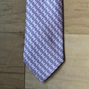 Hermes Light Pink & Blue Silk Tie